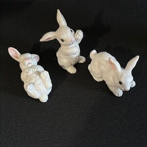 3 Adorable Bunny figurines
